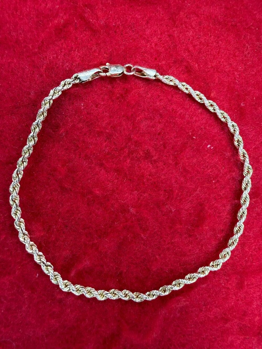 10K Rope Bracelet, 8.5", 2.5mm